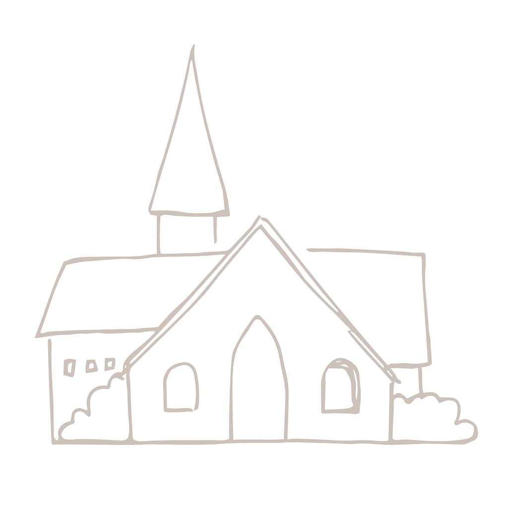 a sketch of a church building