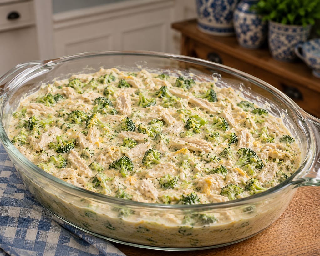 chicken broccoli casseruole without the cracker topping