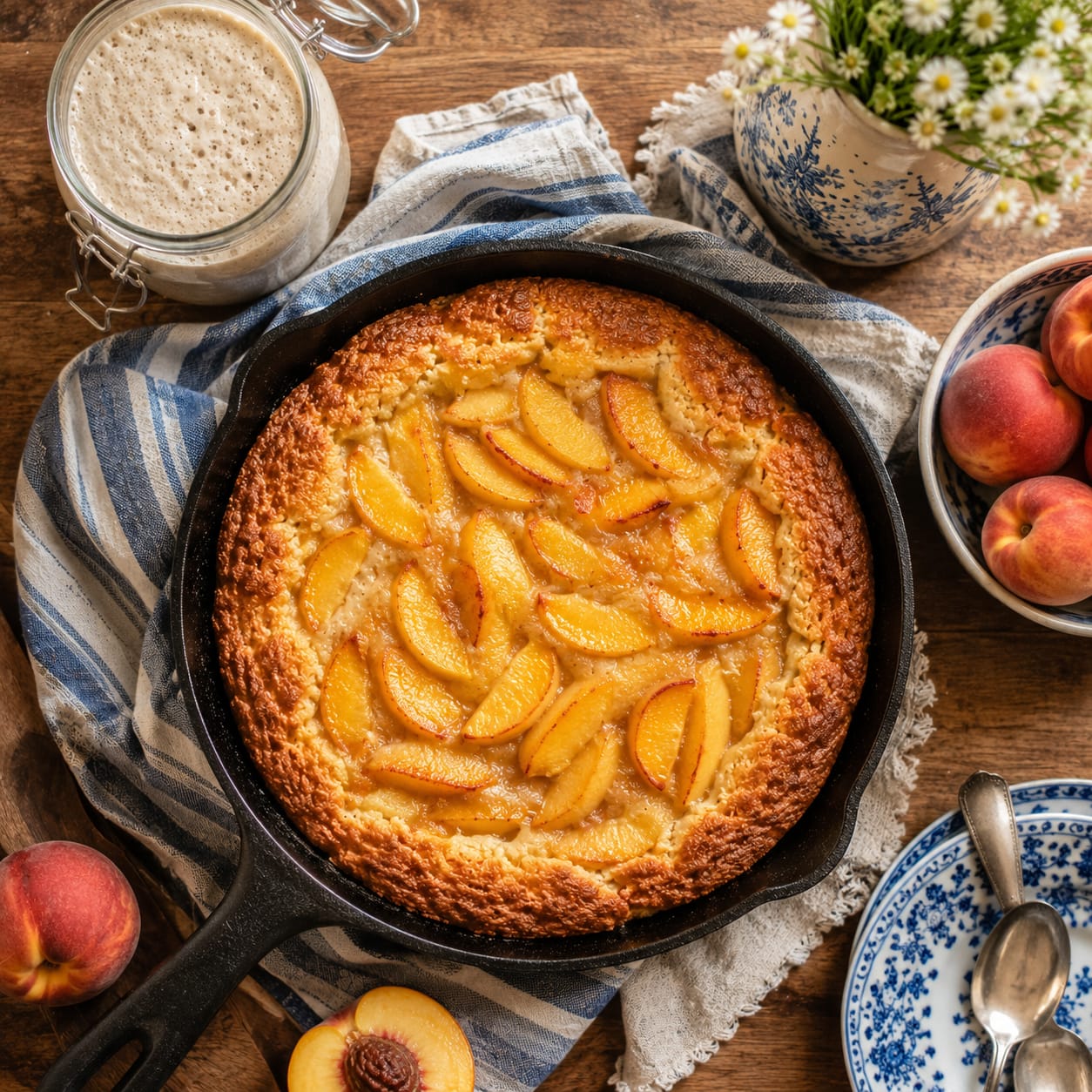 How to Make the Best Sourdough Peach Cobbler
