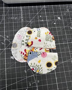 cut the pattern pieces out of cotton fabric for your easter eggs