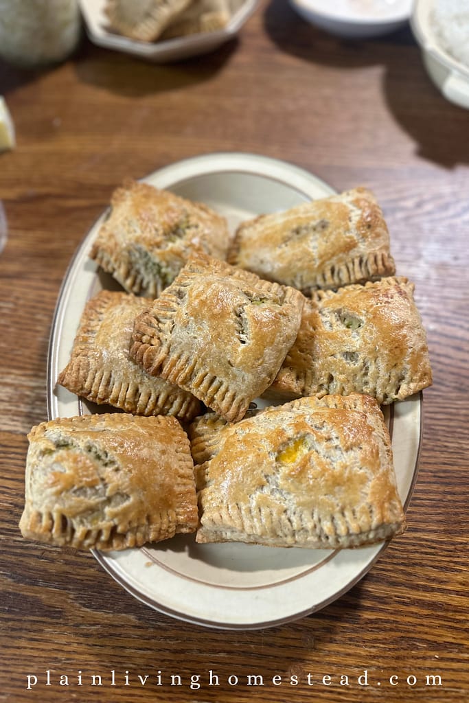 Sourdough chicken broccoli hot pockets