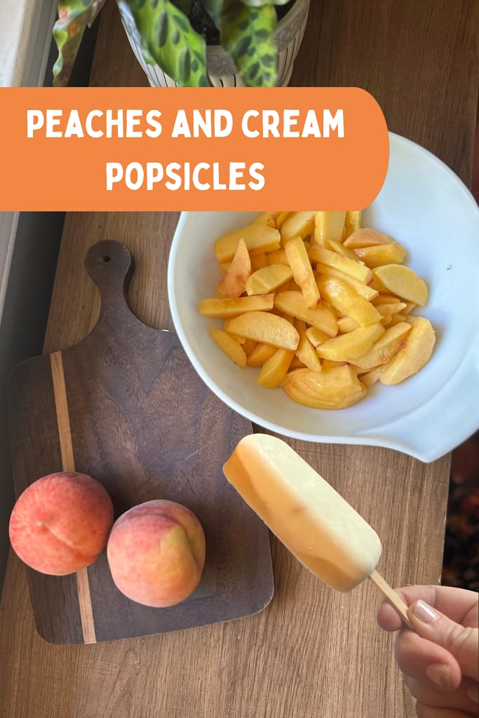 fresh peaches and cream popsicles