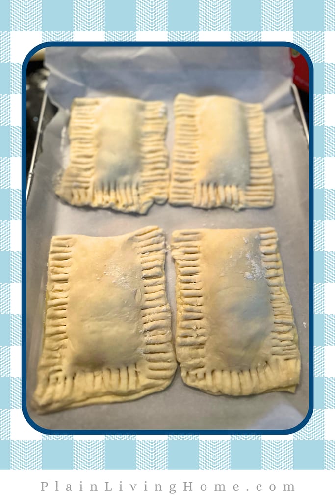 crimped pastries ready to bake