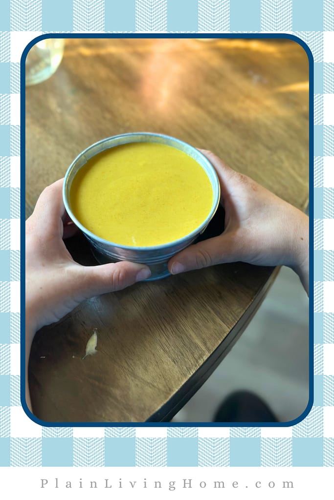 honey mustard dip served in a small tin bucket for dipping
