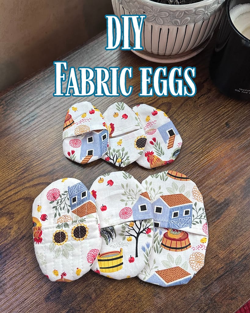 fabric easter eggs, sewn with 3 different methods