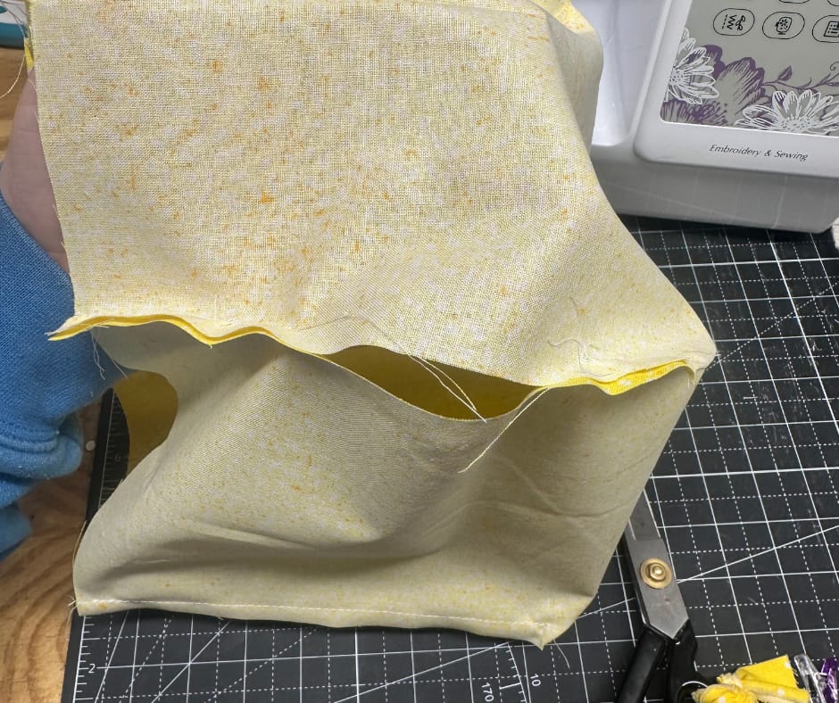 leave a hole in lining to turn it right side out