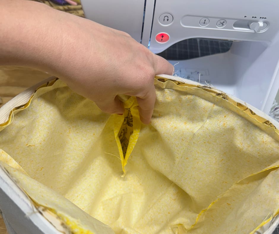 turn the basket right side out