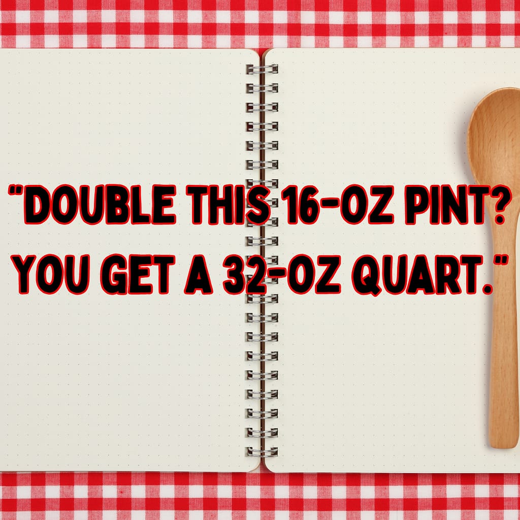 double this 16 oz pint? ou get a 32 ounce quart