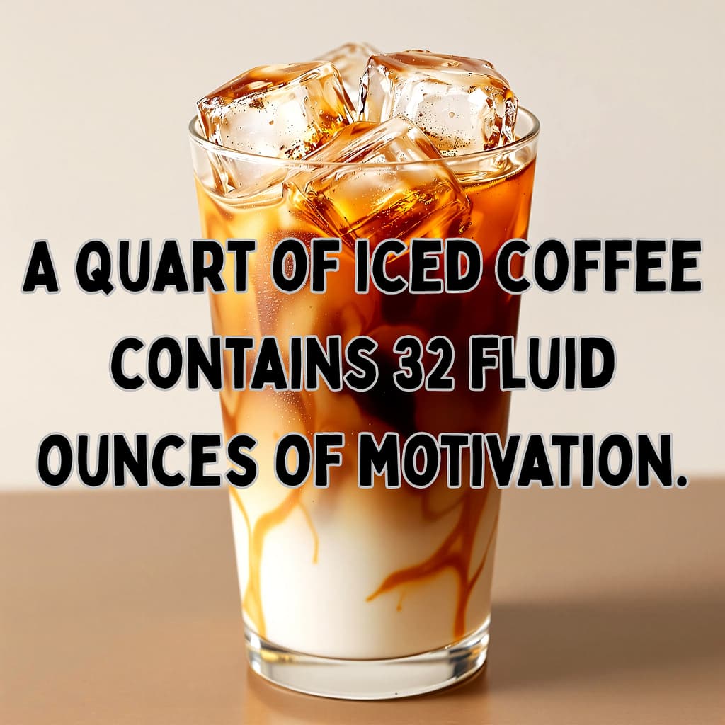 a quart of iced coffee contains 32 fluid ounces of motivation