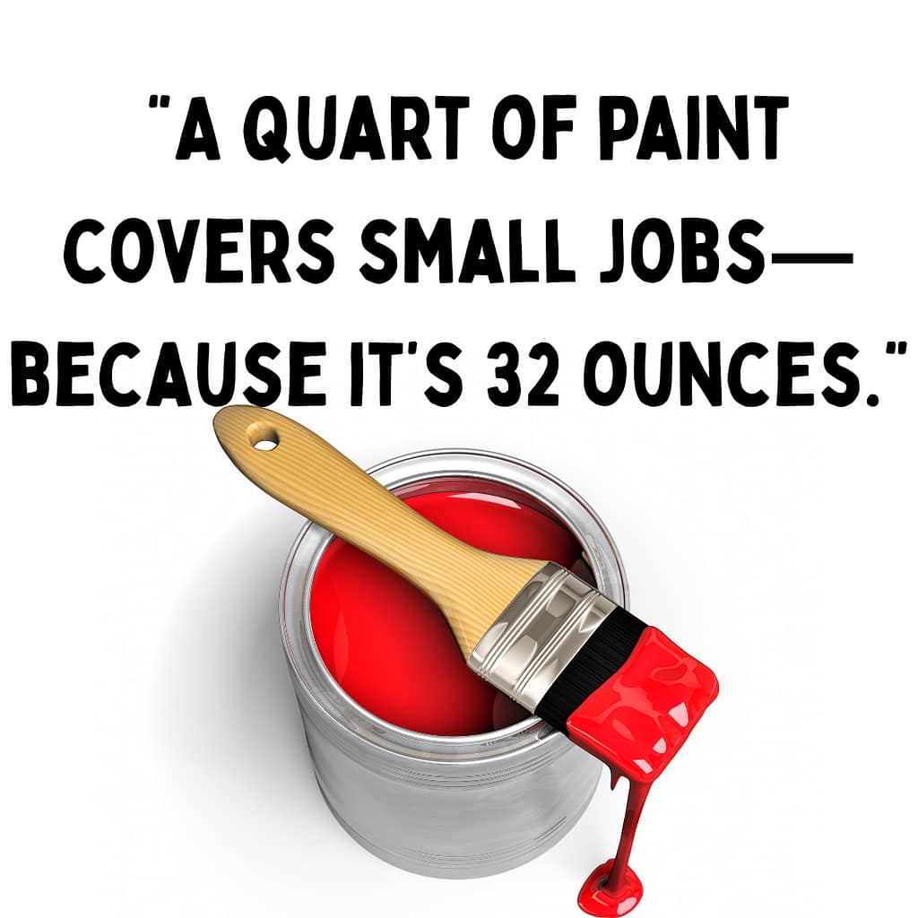 a quart of paint covers small jobs because its 32 ounces