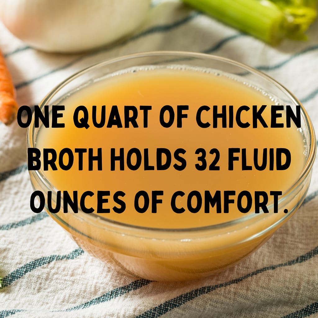 a quart of chicken broth hold 32 fluid ounces of comfort