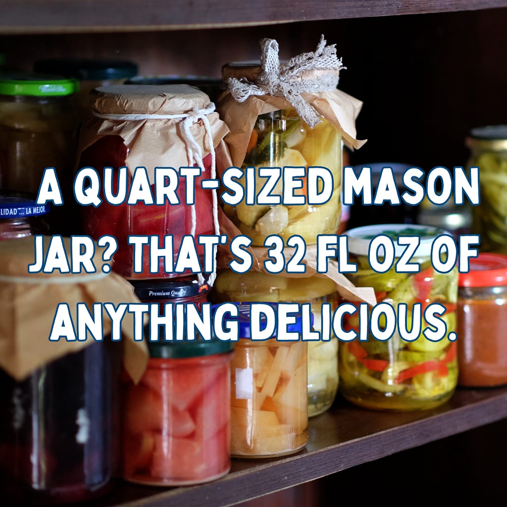 a quart sized mason jar? that's 32 oz of anything delicious