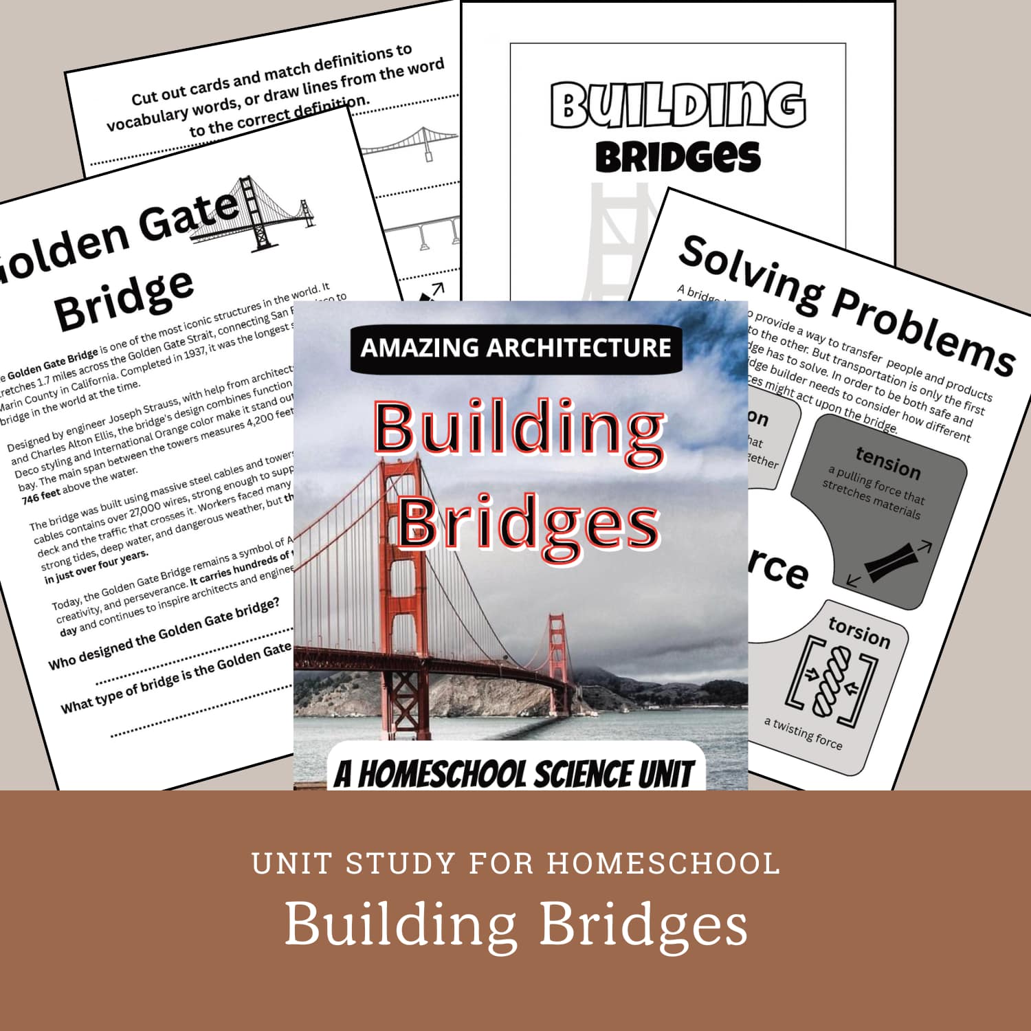 Free homeschool unit study on building bridges