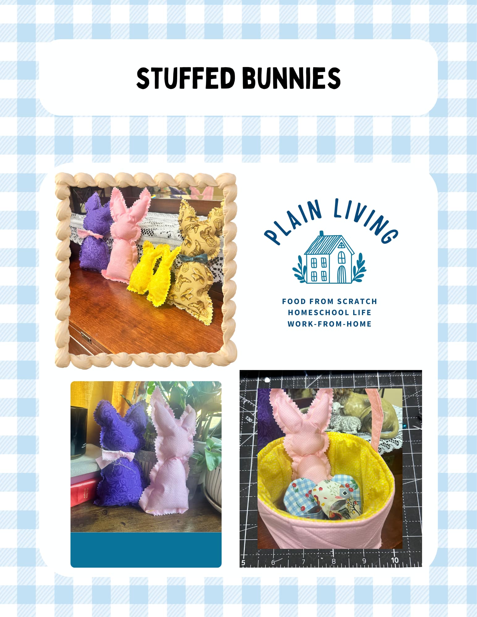 how to sew a stuffed bunny pattern and template