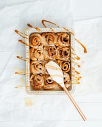 Sourdough cinnamon rolls with maple buttercream