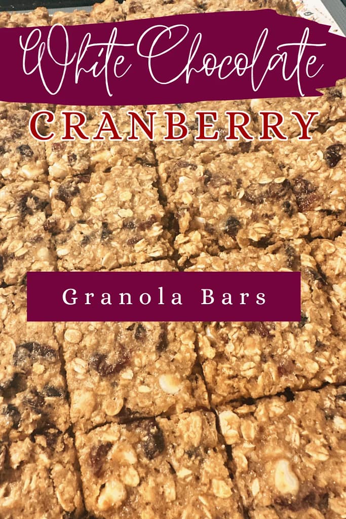 White Chocolate and Cranberry Raisin Granola Bars