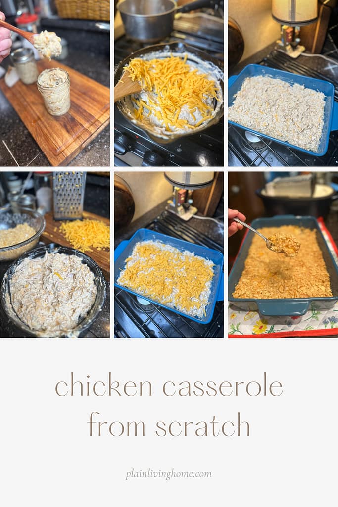 step by step photos of assembling a homemade chicken casserole