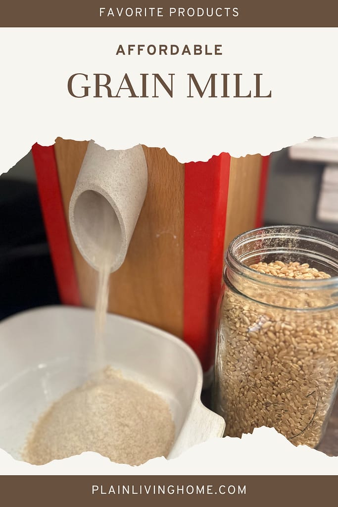 a grain mill making fresh milled flour