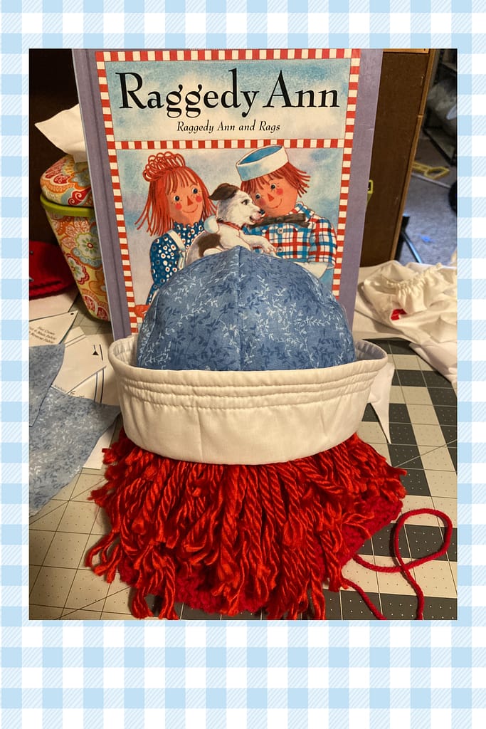 raggedy Andy hat and wig, handmade