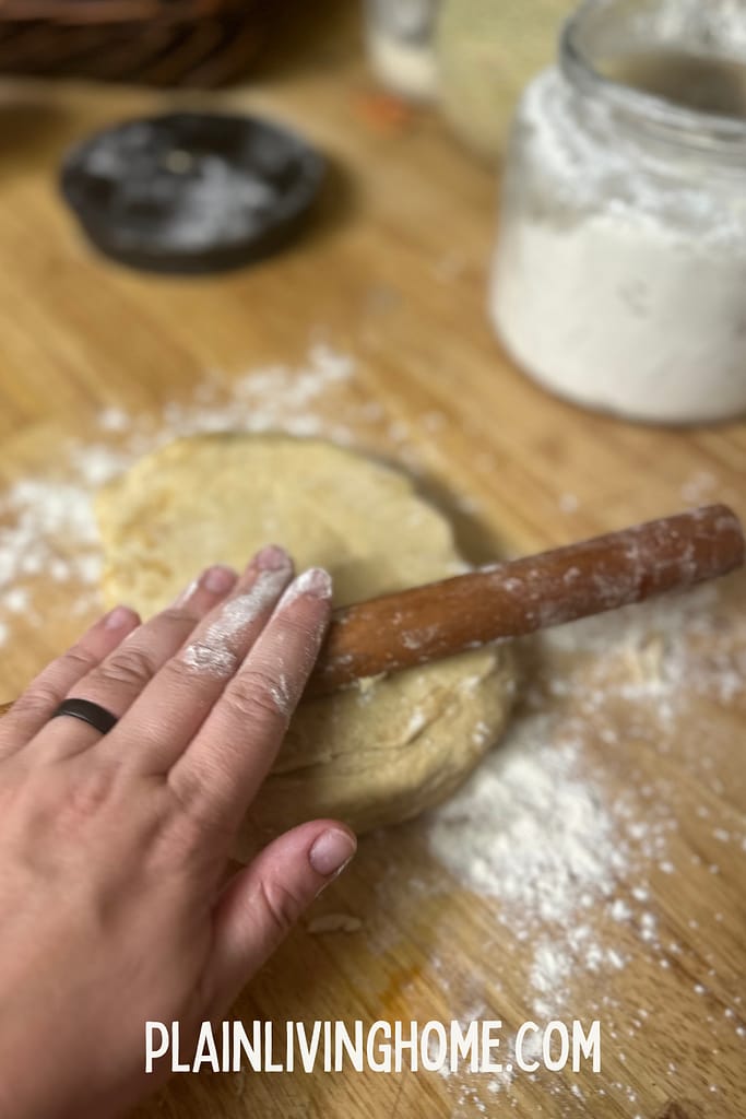 rolling out pie crust