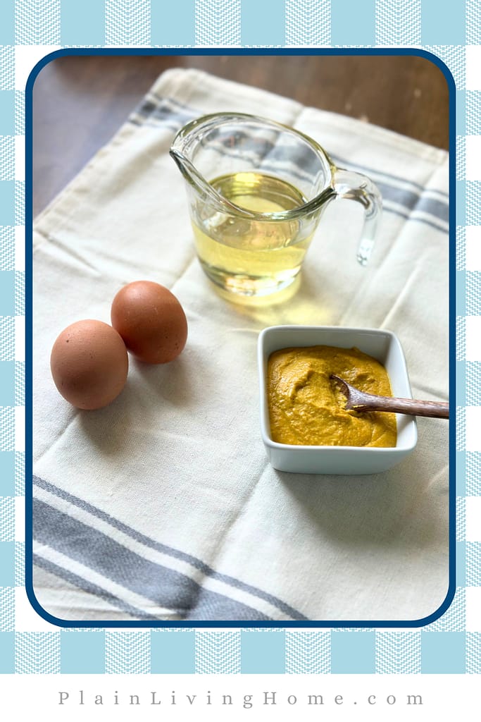 ingredients for a DIY mayonnaise