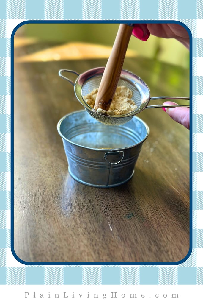 sifting mustard powder