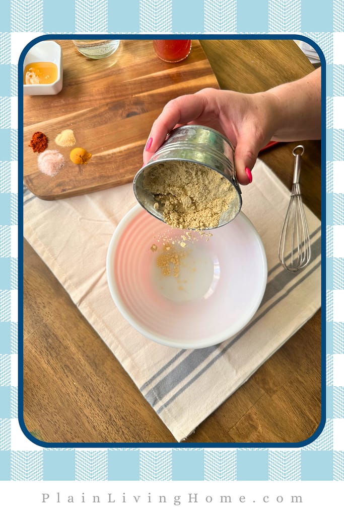 put dry ingredients into a mixing bowl