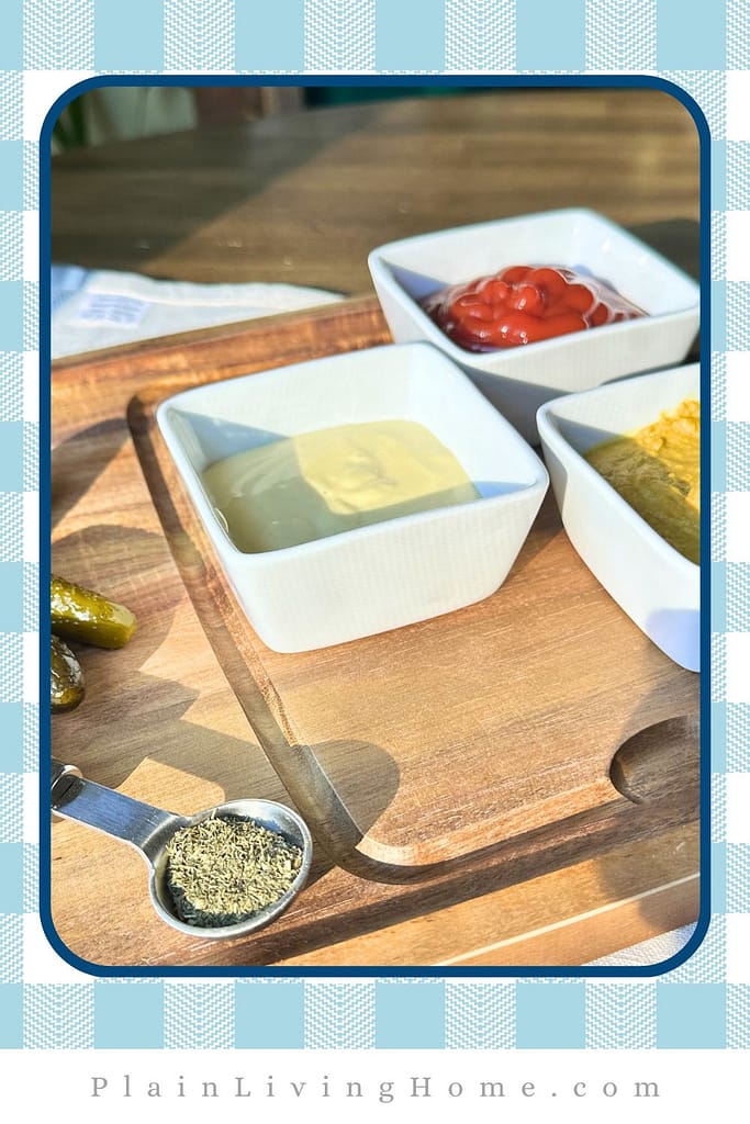 simple ingredients prepared on a cutting board to make a homemade dressing
