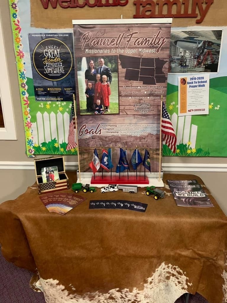 Our display table for church planting in the upper midwest