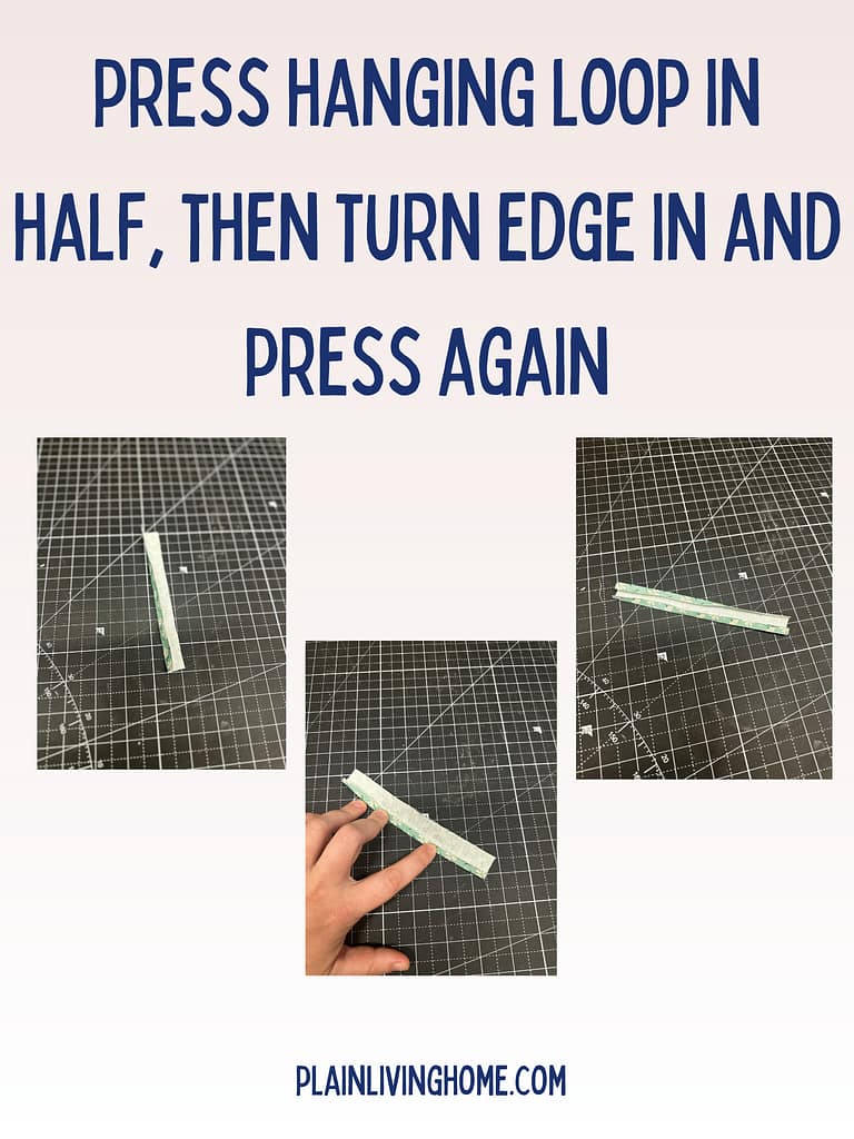 how to sew the loop for a hanging hot pad