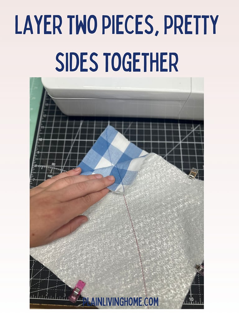 layer the fabric pieces for your hot pad