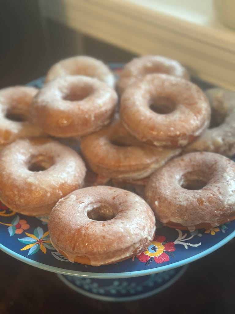 homemade donuts that I learned to make with sourdough from scratch