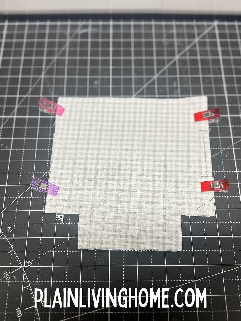 sew the lining pieces together, leaving a small opening to turn the lining