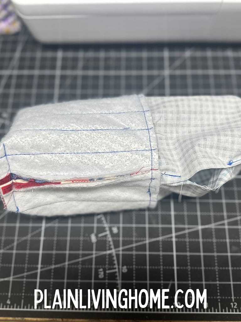 pul out the lining and turn right side out through the opening