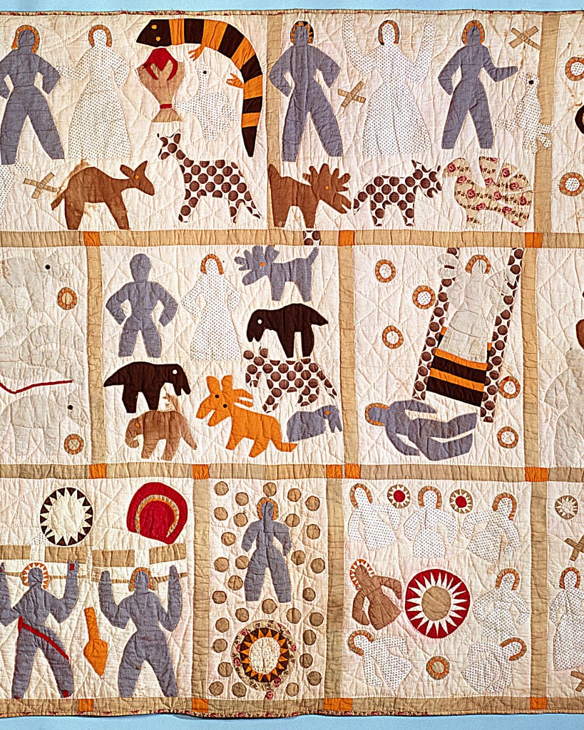 historical quilting example of bible story motifs